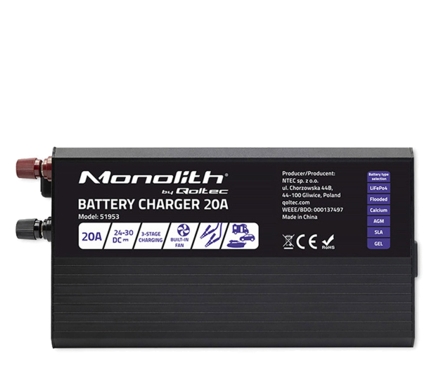 Qoltec Monolith (LiFePO4, AGM, GEL, SLA, 20A, 24V) - 1483431 - zdjęcie 2